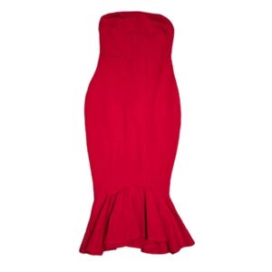 Fashion Nova Elegant Red Strapless Dress